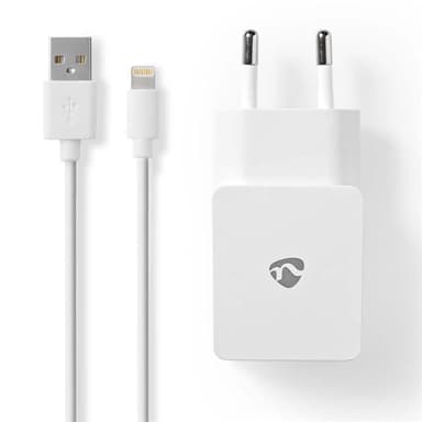 Väggladdare | 2.4 A | Lös kabel | Apple Lightning | Vit