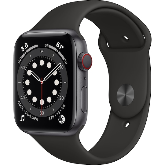 Apple Watch Series 6 44mm GPS+Cellular (space grey alu/svart sportband)