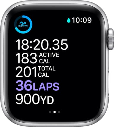 Apple Watch Series 6 44mm GPS+Cellular (silver alu/vit sportarmband)