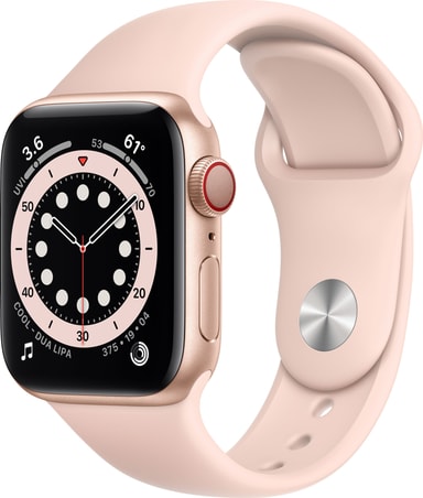 Apple Watch Series 6 40mm GPS+Cell (guld alu/rosa sand sportarmband) -  Elgiganten