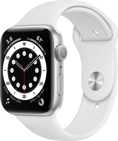 Apple Watch Series 6 44mm GPS (silver alu/vit sportarmband)