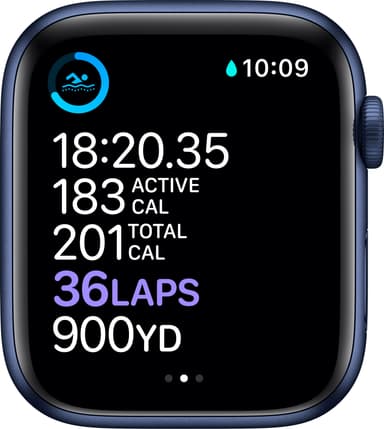 Apple Watch Series 6 44mm GPS (blå alu/navy sportarmband)