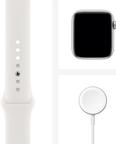 Apple Watch Series 6 44mm GPS (silver alu/vit sportarmband)
