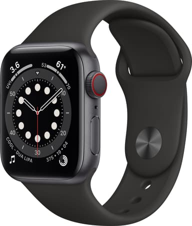Apple Watch Series 6 40mm GPS+Cell (space gray alu/svart sportarmband)
