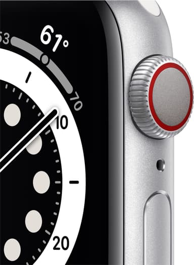 Apple Watch Series 6 40mm GPS+Cellular (silver alu/vit sportarmband)