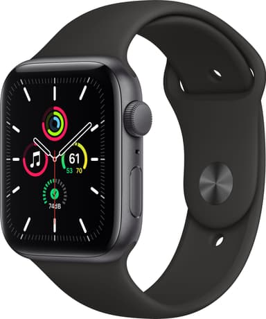 Apple Watch SE 44mm GPS (grå alu/svart sportarmband)