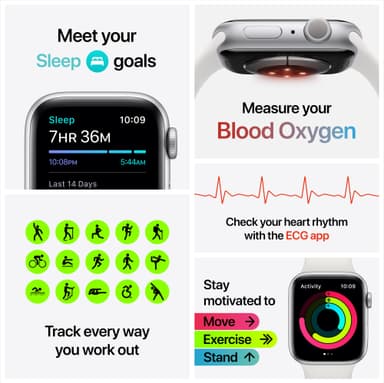 Apple Watch Series 6 44mm GPS (space grey/svart sportarmband)