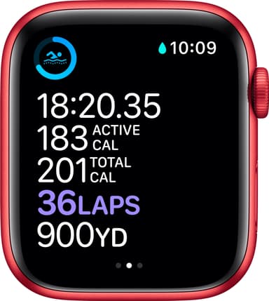 Apple Watch Series 6 44mm GPS (röd/röd sportarmband)