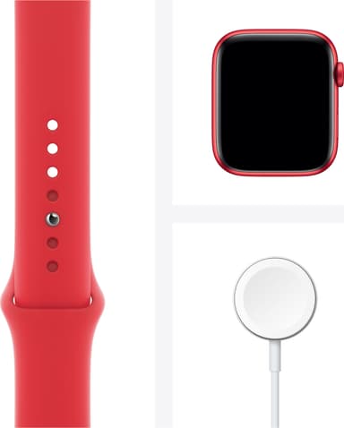 Apple Watch Series 6 44mm GPS (röd/röd sportarmband)