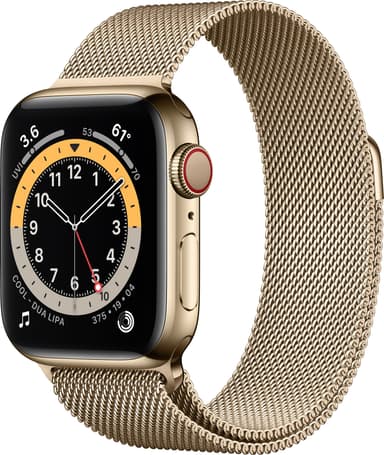 Apple Watch Series 6 40mm GPS+Cellular (guld stål/guld Milanese Loop)