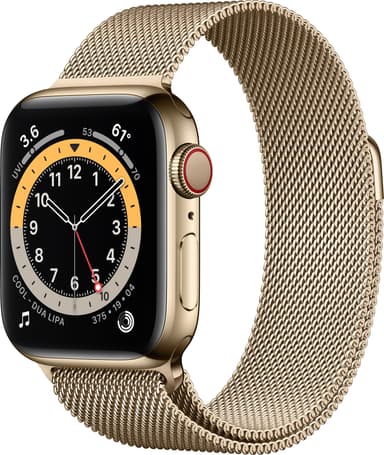 Apple Watch Series 6 40mm GPS+Cellular (guld stål/guld Milanese Loop