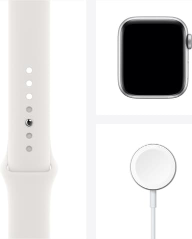 Apple Watch Series 6 40mm GPS+Cellular (silver stål/svart sportarmband)