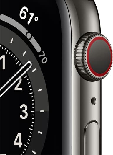 Apple Watch Series 6 44mm GPS+Cellular (graf stål/svart sportarmband)