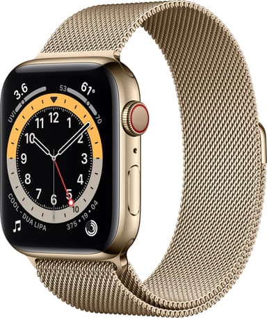 Apple Watch Series 6 44mm GPS+Cellular (guld stål/guld Mil. loop)