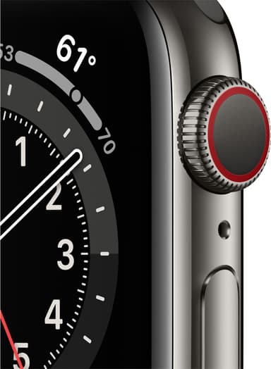 Apple Watch Series 6 40mm GPS+Cellular (gph stål/svart sportarmband)