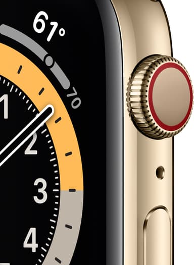 Apple Watch Series 6 44mm GPS+Cellular (guld stål/guld Mil. loop)