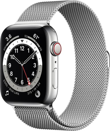 Apple Watch Series 6 44mm GPS+Cellular (silver stål/silver Mil. loop)