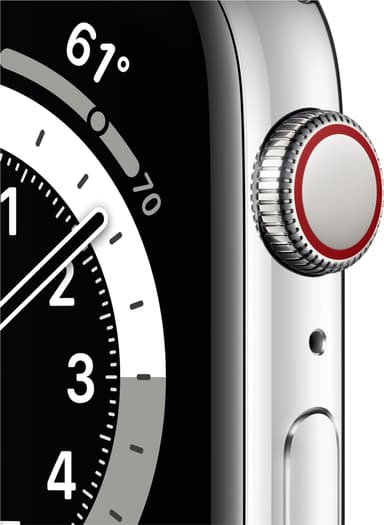 Apple Watch Series 6 44mm GPS+Cellular (silver stål/silver Mil. loop)