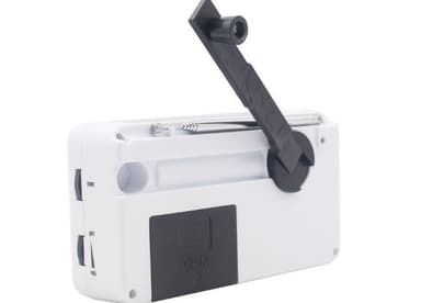 Nödradio med vev, LED-lampa, FM-radio, USB, Solcell, Dynamo RD626