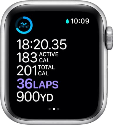 Apple Watch Series 6 40mm GPS+Cellular (silver stål/svart sportarmband)