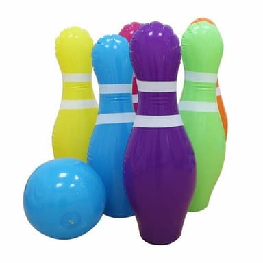 Uppblåsbart bowlingset, 6 käglor och 1 klot