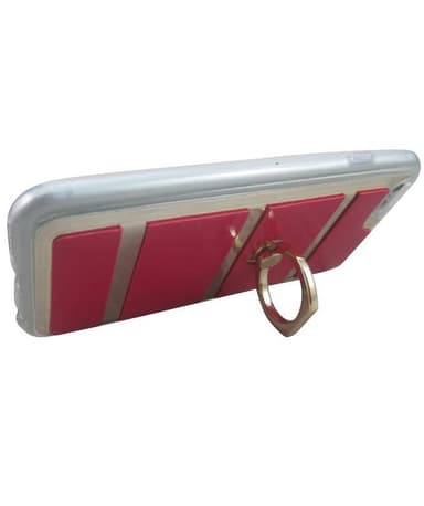 Selfieskal i mjukplast och guld till iPhone 6/6S (Rosa)