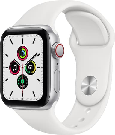 Apple Watch SE 40mm GPS+Cellular (silver alu/vit sportarmband)