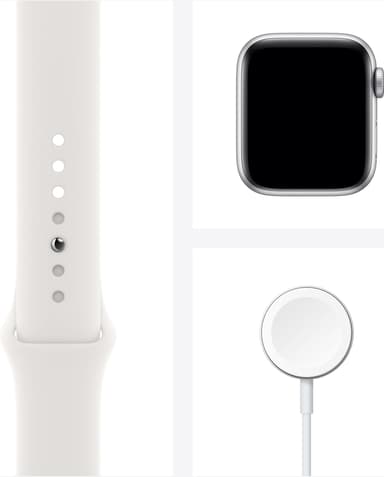 Apple Watch SE 40mm GPS+Cellular (silver alu/vit sportarmband)
