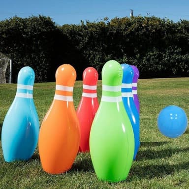 Uppblåsbart bowlingset, 6 käglor och 1 klot