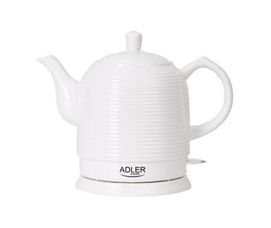 Adler vattenkokare i keramik, 1,2 L, vit