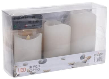 LED Blockljus 3-pack, Dimmer, Timer, Fjärrkontroll