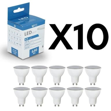 Forever LED-lampa GU10, 50W, 230v, Kallvit - 10-pack