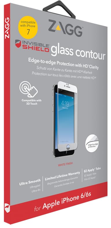 Zagg InvisibleShield skärmskydd iPhone 7 (vit)