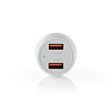 Billaddare 2-Utgångar 3.0 A 2 x USB Vit/Grå