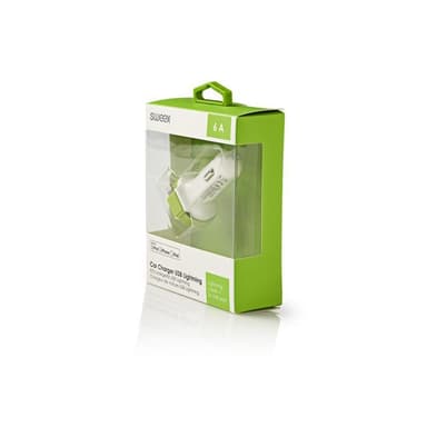 Sweex Billaddare 3-Utgångar 6 A 2 x USB / Apple Lightning Vit/Grön