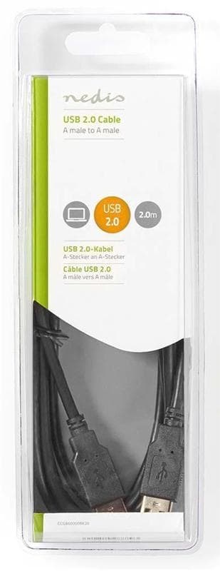 USB 2.0 Cable | A Male - A Male | 2.0 m | Svart