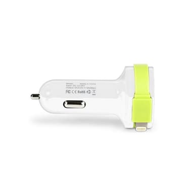 Sweex Billaddare 3-Utgångar 6 A 2 x USB / Apple Lightning Vit/Grön