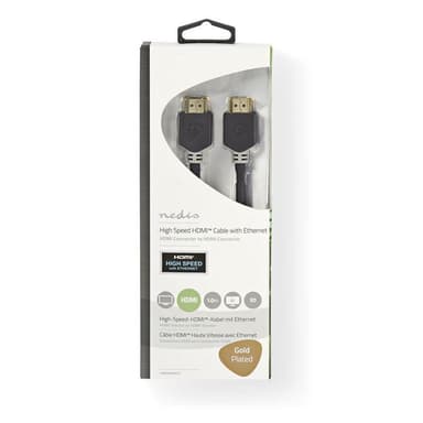 High Speed ​​HDMI ™ kabel med Ethernet | HDMI™ Kontakt | HDMI™ Kontakt | 4K@60Hz | ARC | 18 Gbps | 1.00 m | Rund | PVC | Antracit | Låda