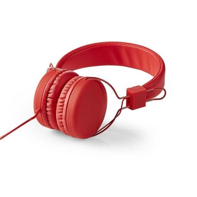 Hörlurar med sladd | On-ear | Vikbar | 1.2 m rund Kabel | Röd
