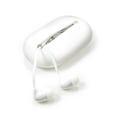 Hörlurar med sladd | In-ear | Resebag | 1.2 m flatkabel | Vit