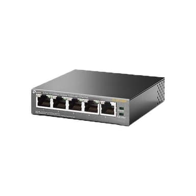 TP-Link Skrivbordsswitch, 4-portar, PoE, 100 Mbps, 58W, svart