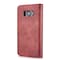 DG.MING Samsung Galaxy S8 Plus Split Läder Plånboksfodral - Röd
