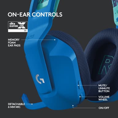 Logitech G733 Lightspeed RGB gamingheadset (blått)