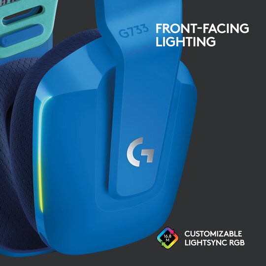 Logitech G733 Lightspeed RGB gamingheadset (blått)