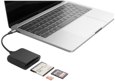 HyperDrive USB-C Pro 3-in-1 kortläsare (svart)