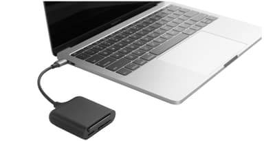HyperDrive USB-C Pro 3-in-1 kortläsare (svart)