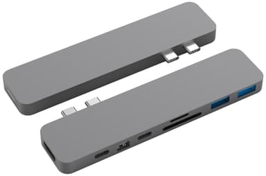 Hyperdrive 8-i-1 Pro dockningsstation till MacBook (grå)
