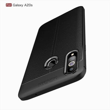 Samsung Galaxy A20s TPU skal Litchi Texture - Svart