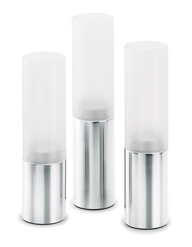 FARO, Set/3 Ljuslyktor, Rostfritt stål/Glas