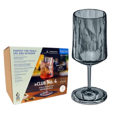 CLUB NO. 4 Vinglas 6-pack 350ml, transparent grå